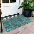 thumbnail image 6 of Addison Rugs Chantille Indoor/Outdoor Transitional Abstract Teal Washable Rectangle Rug, 1'8" x 2'6", 6 of 6
