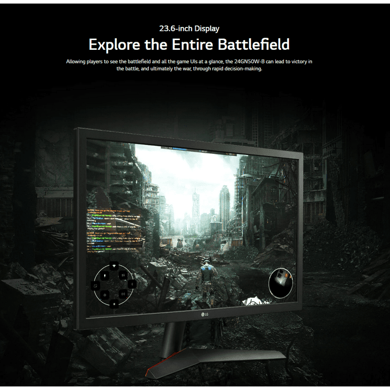 LG 24” UltraGear™ FHD 144Hz 1ms Gaming Monitor with FreeSync (1920 x 1080)  - 24GN50W-B 