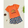 thumbnail image 5 of Toddler Baby Boy Shorts Set 6 12 18 24 Months 2T 3T 4T Letter/Dinosaur/Duck Embroidery Short Sleeve T-shirts Elastic Waist Shorts 2 Piece Summer Outfit, 5 of 9