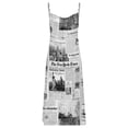 thumbnail image 4 of Newspaper Print Women's Sexy Cowl Neck Maxi Dress Spaghetti Straps Bodycon Dresses Party Cocktail, 4 of 7