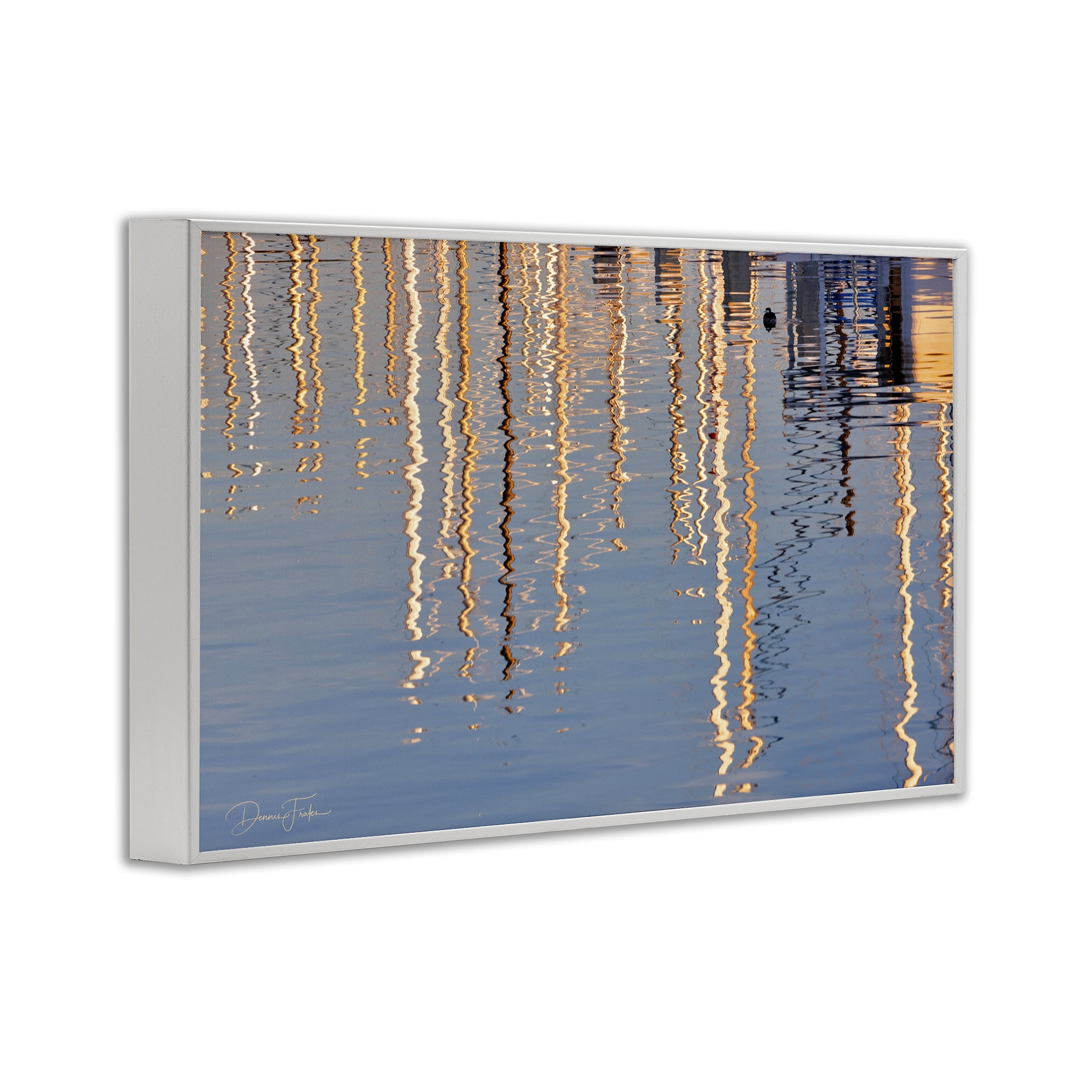 Stupell Industries Beach Post Reflections Coastal Photography White Framed Art Print Wall Art, 24 x 16