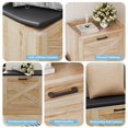 thumbnail image 5 of Shoe Cabinet with Bench and 4 Flip Drawers, Farmhouse Shoe Storage Cabinet with Bench and Comfort Cushion, Entryway Shoe Organizer with Storage for Foyer, Hallway, Living Room, 5 of 6