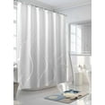 thumbnail image 3 of Grey Geometric Shower Curtain Set, Waterproof Shower Curtains for Bathroom, Modern White Stripe Abstract Distortion Art Washable Fabric Cloth Bath Curtain for Bathtub with Hooks 54x78 Inches, 3 of 6
