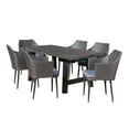 thumbnail image 3 of Porter Outdoor 7 Piece Wicker Dining Set with Light Weight Concrete Dining Table, Stone Grey, Black, Mixed Black, Grey, 3 of 7