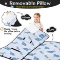 thumbnail image 3 of Dinosaur and Dot Light Purple Pattern Teens Toddler Nap Mat with Pillow, Sleeping Mat Bag for Preschool Daycare 59"x22", 3 of 6