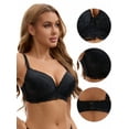 thumbnail image 3 of Unique Bargains Lace Push Up Bras 3 Pcs C 42 Blue/Wine Red/Black, 3 of 6