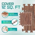 thumbnail image 2 of Colchoneta de ejercicios Yes4All, rompecabezas con vetas de madera, 12 pies cuadrados con borde, 2 of 7