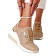 thumbnail image 3 of Zapatos de cuña informales de gran tamaño con tira dorada, zapatillas cómodas antideslizantes para correr para mujer, uso diario, 3 of 5
