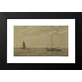 thumbnail image 2 of Willem Bastiaan Tholen 18x12 Black Modern Framed Museum Art Print Titled - Seascape with Fisherman's Barges (1910), 2 of 5
