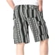 thumbnail image 3 of Puntoco Mono Estampado A Rayas Para Hombre Mono Recto De Cinco Puntos Con Múltiples Bolsillos Pantalones Cortos Informales Pantalones Cortos 006 Rayas De Cinco Puntos Negro Y Verde Xxl (38), 3 of 3
