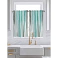 thumbnail image 2 of Tier Curtains 45 Inches Long, Turquoise Gray Window Treatment Curtain Drapes, Farmhouse Abstract Gradient Aesthetic Small Curtain Drapes for Bathroom Laundry Room, 27.5"x45", 2 Panels, 2 of 7