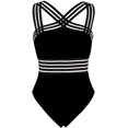 thumbnail image 1 of Traje de baño de una pieza para mujer Trajes de baño cruzados delanteros Trajes de baño huecos, 1 of 5