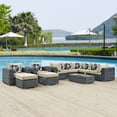 thumbnail image 2 of Modway Summon Outdoor Patio 10 Piece Sunbrella Sectional Set, Multiple Colors, 2 of 3