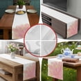 thumbnail image 6 of Pink Gold Short Table Runner 60 Inches Long,Boho Modern Abstract Minimalist Flower Cotton Linen Table Runners Dresser Scarves,Tabletop Scarf Furniture Cover for Home Dinner Party Decor 13"x60", 6 of 8