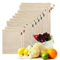 thumbnail image 2 of 9 PCS Set of Reusable Mesh Produce Bags for Grocery, Vegetable & Storage Cotton Bags, 2 of 8