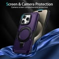 thumbnail image 5 of Dteck for iPhone 11 Pro Case with Invisible Built in Stand & Ring Holder,Military Grade Drop Protection Shockproof Hybrid Case for iPhone 11 Pro,Deep Purple, 5 of 8
