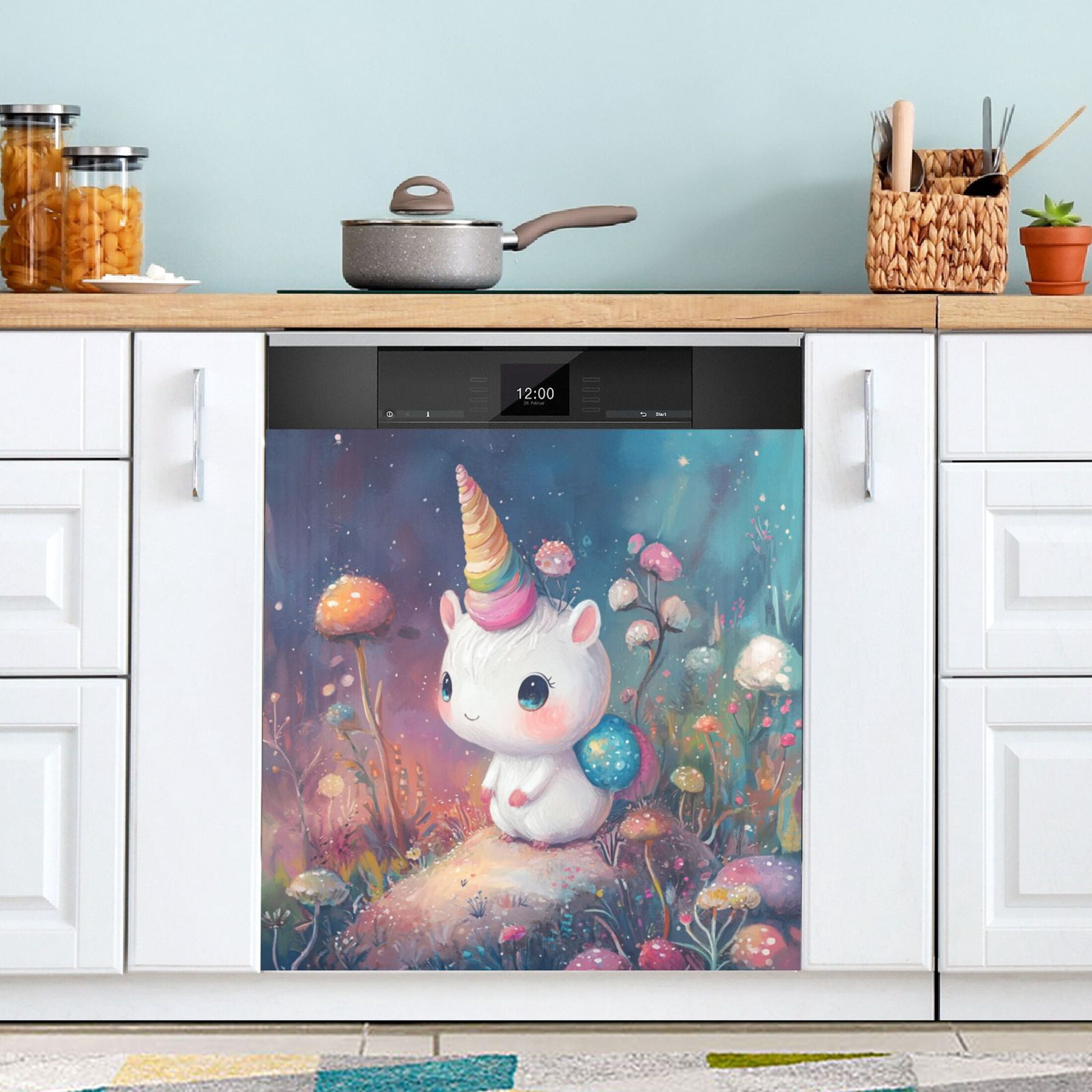 Dishwasher Magnetic Sticker 23x26 Inch Refrigerator Magnetic Sticker Washing Machine Magnetic Sticker Kitchen Panel Magnetic Sticker Home Decor Super Cute Unicorn