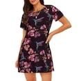 thumbnail image 1 of Vsdgher Chemise de Nuit à Manches Courtes Motif Colibri et Tropical pour Femmes, Col Rond, Mignonne, Confortable, 1 of 6