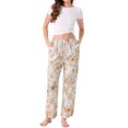 thumbnail image 2 of Pantalones de lounge para mujeres INSPIRE CHIC con patrón de flores y puntos, pantalones de pierna ancha, cintura elástica con bolsillo, pijama de noche XL floral, 2 of 6