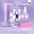 thumbnail image 3 of Saviland French Acrylic Nail Kit: Keratin Acrylic Cover Powder with Avrylic Liquid Monomer Castor Oil Vitamin E Nail Primer Nail Glue 84 French Tips Pink Rhinestones Complete Tools, 3 of 8