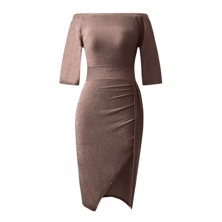 neutral cocktail dresses Amazon.com: Bbonlinedress Women Halter Cocktail Dress Formal Wedding Guest  Prom Ruffled Maxi Hi-Lo Homecoming Teens Dress Blush XS : Clothing, Shoes &  Jewelry