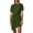 Army Green, variant on WTOBBY Women's Asymmetrical Hem Bow Belt Short Sleeve Round Neck Casual Elegant Party Dress,Red 2XL