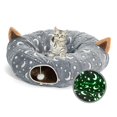 thumbnail image 1 of Cama tipo túnel para gatos LUCKITTY para debajo del árbol de Navidad con pelota de peluche, 1 of 8