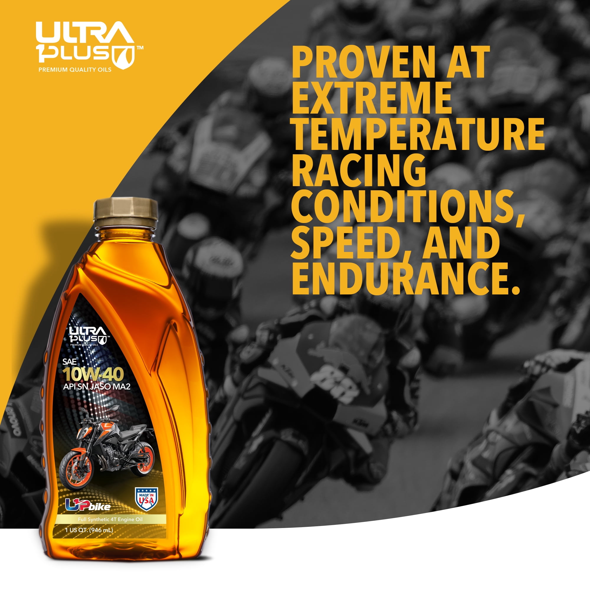 Ultra1Plus SAE 10W-40 Full Synthetic 4T Engine Oil, API SN, JASO