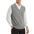 thumbnail image 5 of Spring and Autumn New Men's V-neck Knitted Sweater Vest Solid Color Vest Sleeveless Pullover, 5 of 10