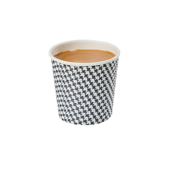 4 oz Black Paper Coffee Cup - Ripple Wall - 2 1/2" x 2 1/2" x 2 1/4" - 25 count box