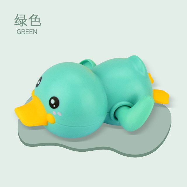 儿童洗澡戏水鸭子 上链发条小黄鸭夏天宝宝婴儿浴室沐浴游泳玩具Green Deng Xun unisex