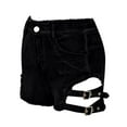 thumbnail image 6 of iHPH7 Denim Shorts Women, Booty Shorts for Women, Stretch Denim Shorts Women, Ripped Jean Shorts, Mid Rise Jean Shorts for Women, Black L, 6 of 6