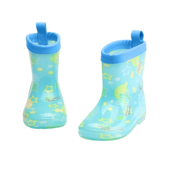 WZEIIOT Boys Rain Boots Cartoon Print Lightweight Non Mid Calf Waterproof Rain Shoes