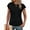 Black, variant on Womens Short Sleeve Tshirts Crew Neck Shirts with Side Shirring Basic Tops for Innerwear or Summer T-shirts