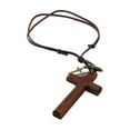 thumbnail image 3 of Cruz Colgante Accesorio Calle Moda Madera Cruz Colgante para Cumpleaños Día de San Valentín Día de Acción de Gracias Regalo para Hombres Marrón Fernando COLLAR COLGANTE, 3 of 8