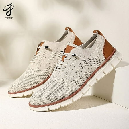 

ZBCHLJ Men s Casual Dress Oxfords Shoes Breathable Knit Leisure Fashion Sneakers Lightweight Comfortable Walking Shoes