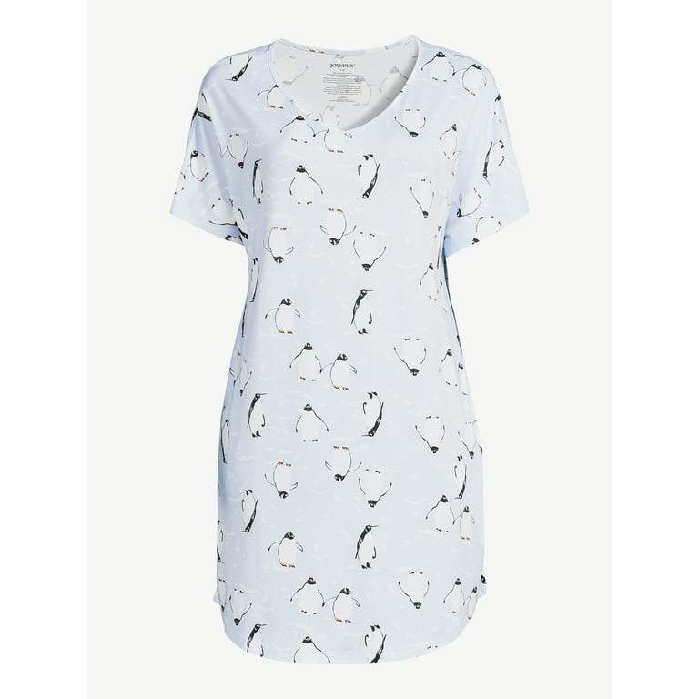 Joyspun Women's Short Sleeve Sleep Shirts, 2-Pack, Sizes S/M to 2X