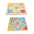 thumbnail image 3 of Flying Chess Wooden Board, Crafted Interactive Puck Game 2 In 1 Board Funny  For Outdoor, 3 of 8