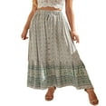thumbnail image 1 of Womens Summer Boho Floral High Waist A-Line Skirt Ruffle Beach Midi Maxi Skirt, 1 of 8