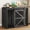 Black, variant on Blotout 87" Large Farmhouse Dog Crate TV Stand, Wooden Dog Crate Furniture with with Divider Panel/Sliding Metal Mesh Barn Door, XL-XXL Heavty Duty Dog Crates Furniture for 2 Medium or Large Dogs