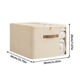 thumbnail image 1 of Caja de almacenamiento con cremallera y doble ventana, organizador de tela de lino, bolsa grande para guardar mantas y edredones, contenedor plegable duradero de 40-50 cm para ropa, ropa de cama,, 1 of 1