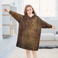 thumbnail image 5 of FORMRS Wearable Blanket Hoodie with Sleeves for Kids Cozy Flannel Sweatshirt, Wood Grain, 5 of 7