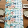 thumbnail image 5 of Table Runners 36 Inches Long Dress Scarves, Nautical Coastal Farmhouse Kitchen/Dining Table Runner, Short Coffee Tablerunners, Summer Beach Shell Coral Seaweed Blue Plaid 13x36 Inch, 5 of 9