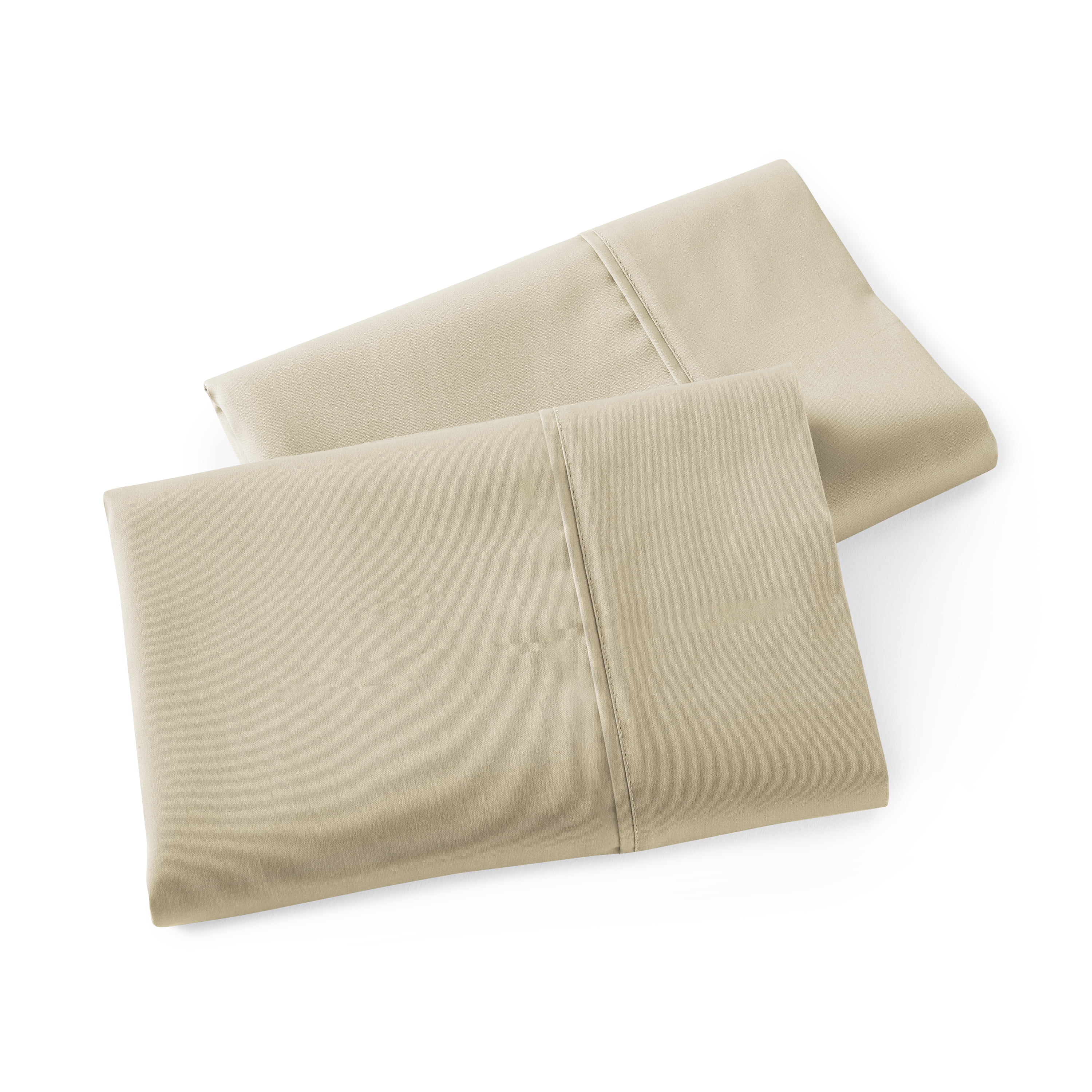 Better Homes & Gardens 2-Piece 300 Thread Count Almond Biscuit Cotton Sateen Pillowcase Set, Standard/Queen