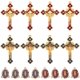 thumbnail image 1 of 1 caja de 24 crucifijos con dijes para rosario, esmaltados con diamantes de imitación, con eslabones para candelabro y colgantes de Pascua., 1 of 6