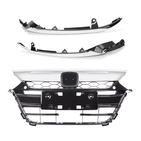 For Honda Accord 2018 2019 Chrome Front Grille&Left Right Headlight Molding Set