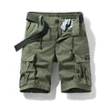 thumbnail image 3 of Elainilye Fashion Men's Cargo Pants Workout Shorts Multi Pocket Zipper Straight Leg Five Piece Pants Casual Sports Shorts,Green, 3 of 5