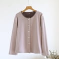 thumbnail image 4 of Women's Petite Pajamas Set Button Down Long Sleeve Shirt & Pant Comfy Lounge Sleepwear Set Soft Loungewear Pjs, 4 of 4