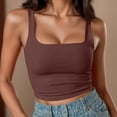 thumbnail image 5 of vigerkar Women's Square Neck Sleeveless Crop Tops 2026 Cute Double Layer Casual Slim Fit Trendy Tank Tops (Coffee, L), 5 of 5