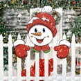 thumbnail image 2 of Kieccall Christmas Peek-Through Fence Sign Snowman Decoration For Outdoor Patio Holiday Yard Display, 2 of 6